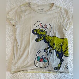 Adorable Off White T Rex Easter TShirt- size 8 - unisex